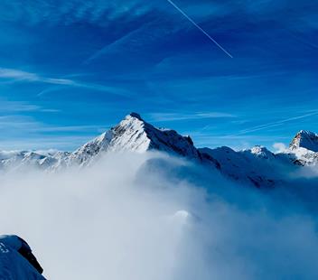 The Punta Altacroce mountain in winter